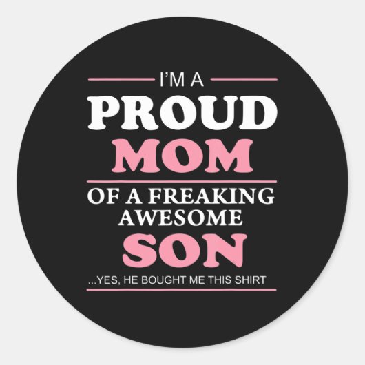 誇りを持った母親の気の抜け素晴らした息子アイディア ラウンドシール (正面)