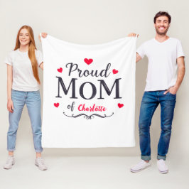 誇りを持った母 | かわいいカスタマイズ可能な母の日 フリースブランケット