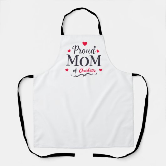 誇りを持った母 | 可愛パーソナライズされたい母の日 エプロン (正面)