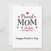 誇りを持った母 | 可愛パーソナライズされたい母の日 カード (正面)
