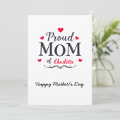 誇りを持った母 | 可愛パーソナライズされたい母の日 カード (スタンド正面)