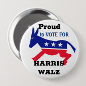 誇りを持った民主党ボタン 缶バッジ (正面&裏面)