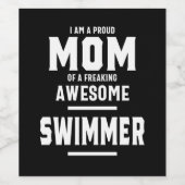 誇りを持った泳ぐ人選手の素晴らし母 ワインラベル (シングルラベル)