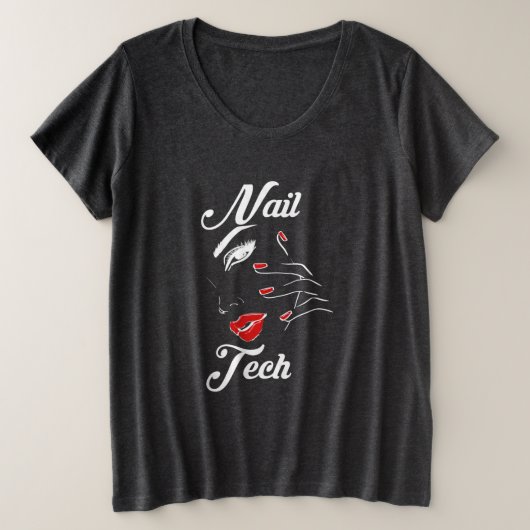 誇りを持った爪、 ネイル プラスサイズTシャツ (デザイン正面)