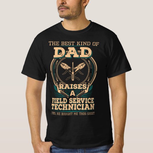 誇りを持った現場技術者のパパ Tシャツ (正面)