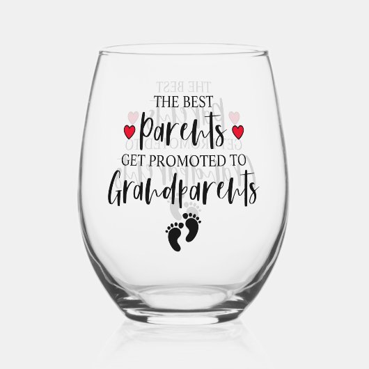 誇りを持った祖父母になる親 ステムなしワイングラス (正面)