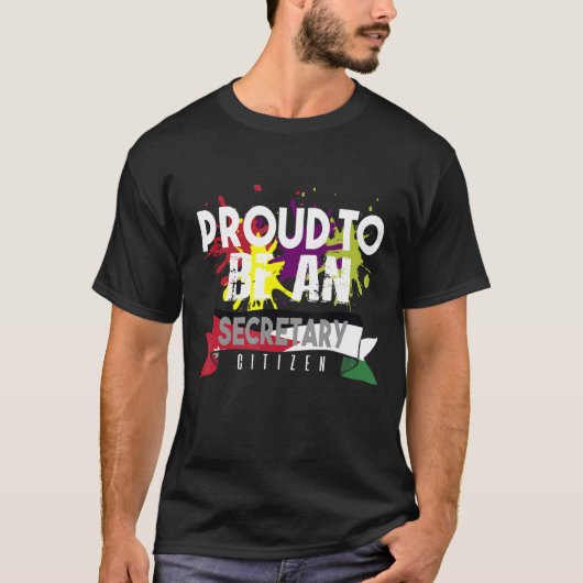 誇りを持った秘書の職業キャリアの労働者w tシャツ (正面)