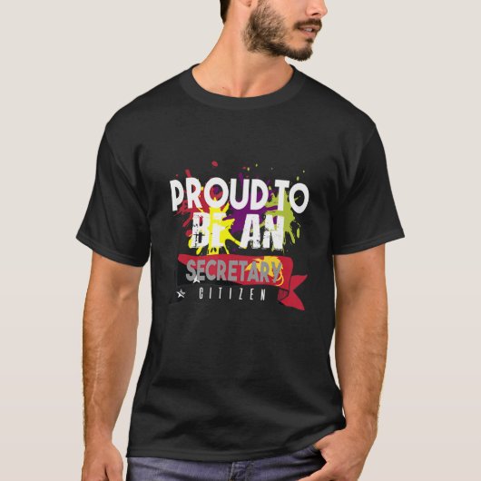 誇りを持った秘書の職業キャリアの労働者w tシャツ (正面)