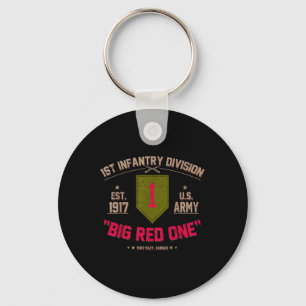 誇りを持った第1歩兵師団アメリカ退役軍人Big 1 Red O キーホルダー