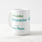 誇りを持った素晴らしカイロプラクターティール(緑がかった色)グリーンデザイン コーヒーマグカップ (正面左)