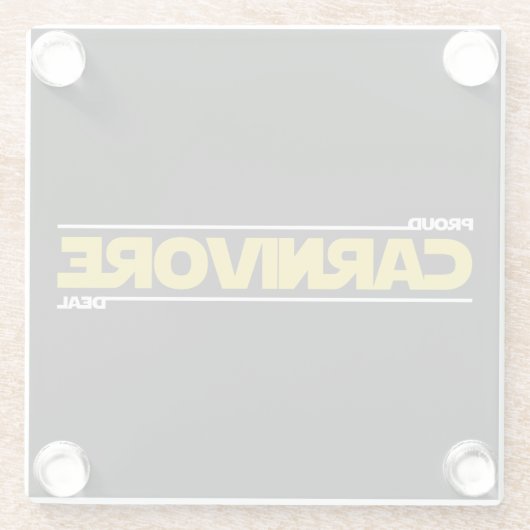 誇りを持った肉食動物。取引。 ガラスコースター (裏面)