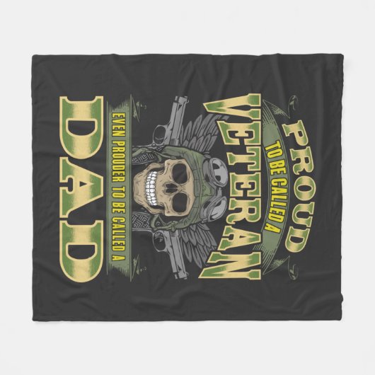 誇りを持った誇りを持ったパパ フリースブランケット (正面(横))