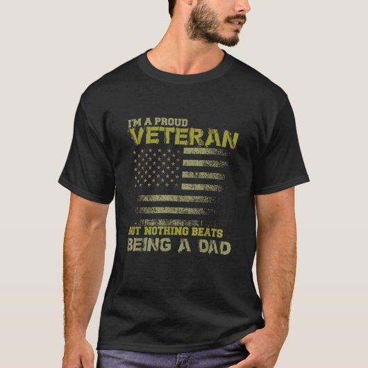 誇りを持った退役軍人パパ退役軍人sデイ tシャツ (正面)