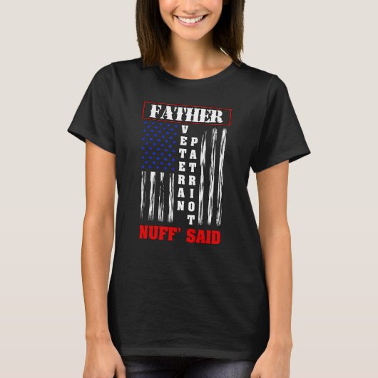 誇りを持った退役軍人父の日アメリカ国旗の退役軍人 Tシャツ (正面)