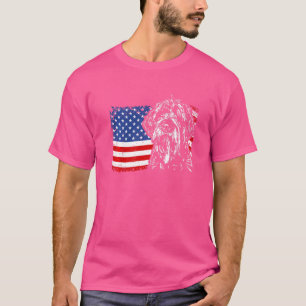 誇りを持った金髪のポインティンググリフォン米国国旗Do Tシャツ
