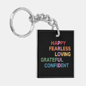 誇りを持った黒キーチェーン キーホルダー (正面左)