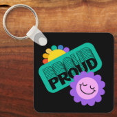 誇りを持った.LGBT+プライド。虹はヒマワリが大好き。 キーホルダー (正面)