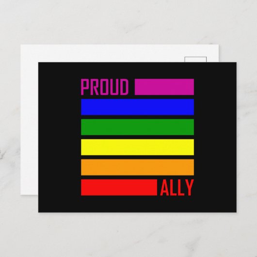 誇りを持ったALLY FLAG LGBTプライド月LGBTQ Rainbow ポストカード (正面/裏面)