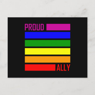 誇りを持ったALLY FLAG LGBTプライド月LGBTQ Rainbow ポストカード