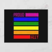 誇りを持ったALLY FLAG LGBTプライド月LGBTQ Rainbow ポストカード (正面)