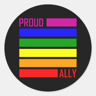 誇りを持ったALLY FLAG LGBTプライド月LGBTQ Rainbow ラウンドシール