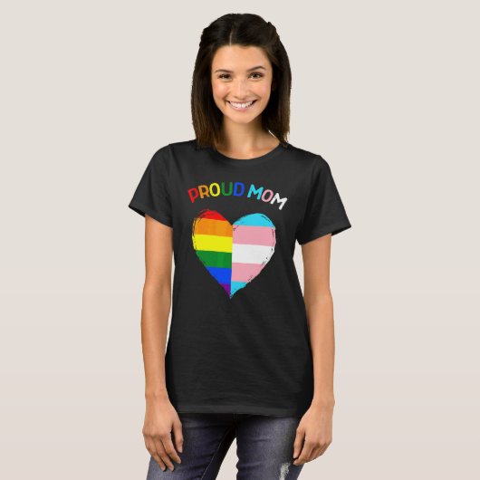 誇りを持ったAlly Lgbtq Transgender Mom誇りを持った Trans誇りを持った Tシャツ (正面フル)