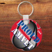 誇りを持ったAMVET犬タグキーチェーン キーホルダー (正面)