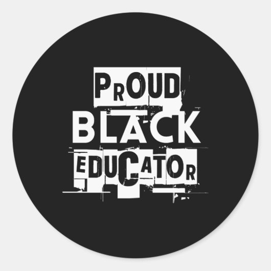 誇りを持ったBlack Educator - EmpowermentはっきりしたデザインSti ラウンドシール (正面)