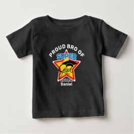 誇りを持ったBRO OF すごい Grad-On暗編集可能文字 ベビーTシャツ