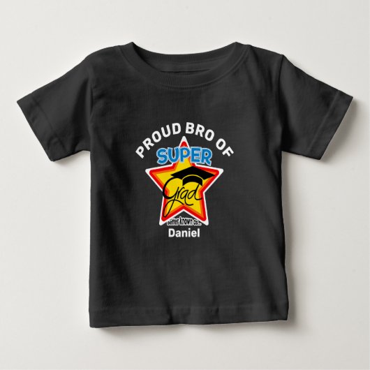 誇りを持ったBRO OF すごい Grad-On暗編集可能文字 ベビーTシャツ (正面)