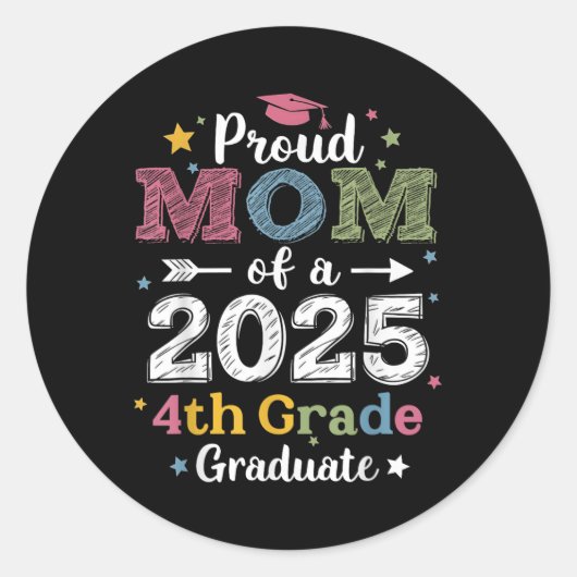 誇りを持ったCl 2025のMom Of A Cl 4Grade Graduate Gradeter ラウンドシール (正面)