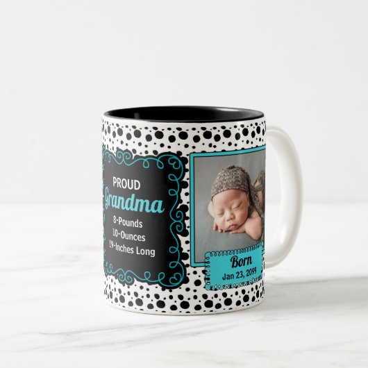 誇りを持ったGraman Dalmatian白黒写真 ツートーンマグカップ (正面右)