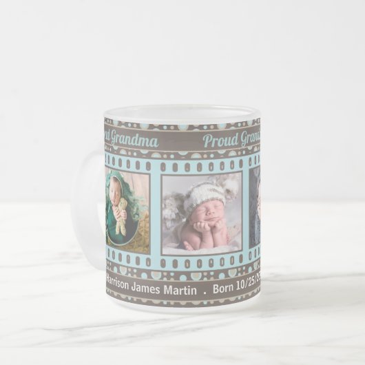 誇りを持ったGranda BrownとAqua 4の写真 フロストグラスマグカップ (正面左)