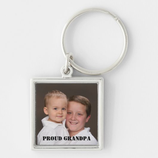 誇りを持ったGrandpa Photo Keychain キーホルダー (正面)