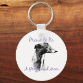 誇りを持ったGreyhound Mom Keychainになる キーホルダー (正面)
