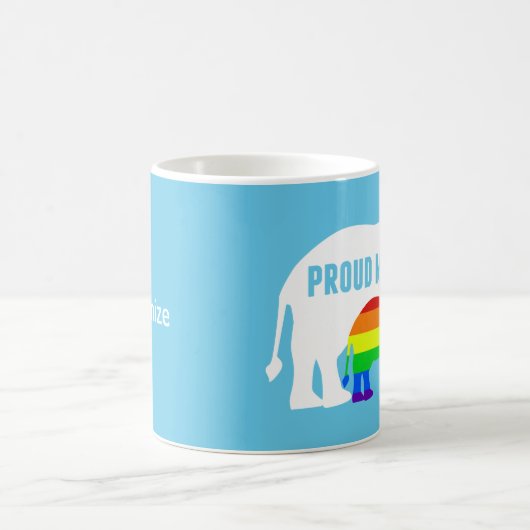誇りを持ったLGBTママゾウ コーヒーマグカップ (中央)