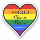 誇りを持ったMomハート形状ビニールシール シール (正面)