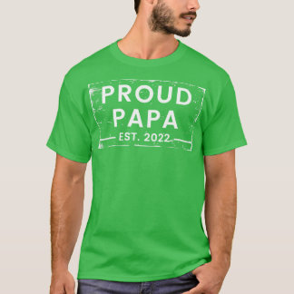 誇りを持ったPapa EST 2022ヴィンテージ動揺してデザイン Tシャツ