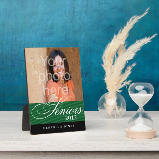 誇りを持ったsenors green black graduation class photo フォトプラーク (側面)