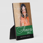 誇りを持ったsenors green black graduation class photo フォトプラーク (側面)