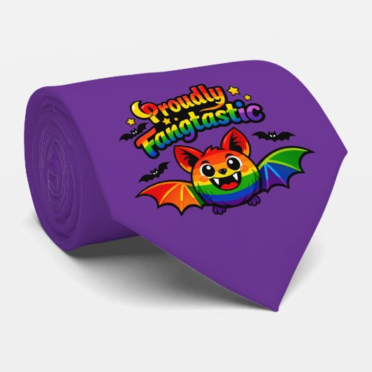 🦇🌈 誇りを持ってファンタスティックなコウモリ ネクタイ (ロール)
