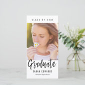 誇りを持ってブラシされた卒業写真カードの発表 案内状 (スタンド正面)