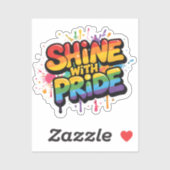 誇りを持って輝け - カラフルLGBTQ+レインボー名言 シール (シート)