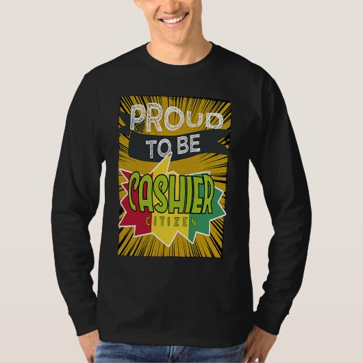 誇りを持つレジ係市民職業キャリアワーカー Tシャツ (正面)