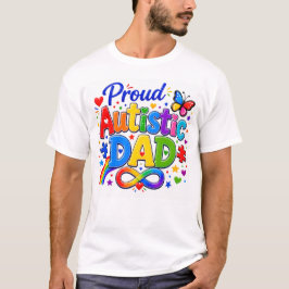 誇りを持つ自閉症の父 カラフル 自閉症受容 Tシャツ