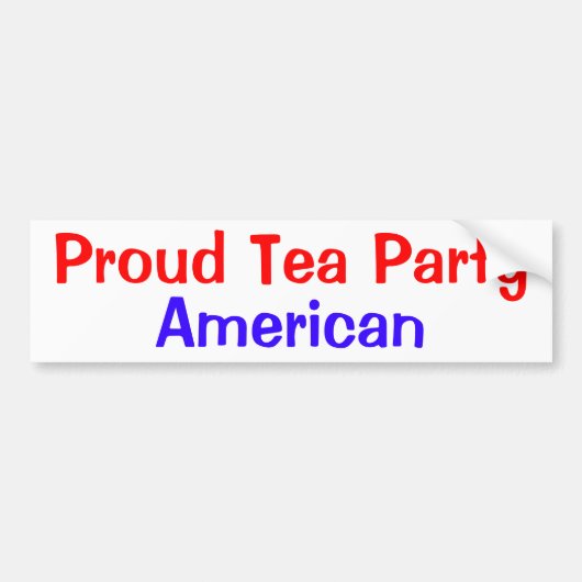 誇り高いお茶会のアメリカ人 バンパーステッカー (正面)