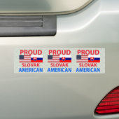 誇り高いスロバキアのアメリカ人 バンパーステッカー (車上)