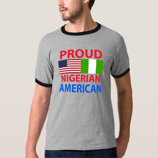 誇り高いナイジェリアのアメリカ人 Tシャツ (正面)