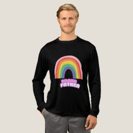 誇り高いパパ レインボー ダディ 父の日 かわいい レトロ デザイン トライブレンドＴシャツ