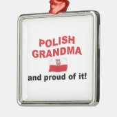 誇り高いポーランドの祖母 メタルオーナメント (左)